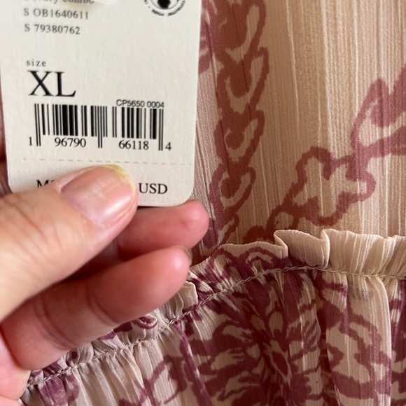 NWT Free People Julianna Maxi Dress Ivory/Blush Sz. XL 🌸 - Picture 4 of 5